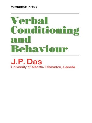 cover image of Verbal Conditioning and Behaviour